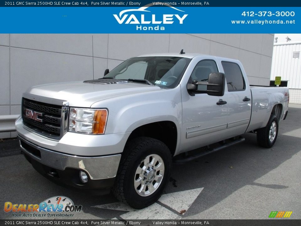 2011 GMC Sierra 2500HD SLE Crew Cab 4x4 Pure Silver Metallic / Ebony Photo #1