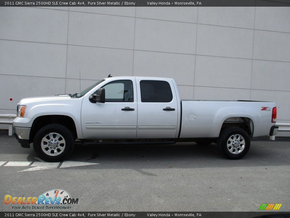 2011 GMC Sierra 2500HD SLE Crew Cab 4x4 Pure Silver Metallic / Ebony Photo #2