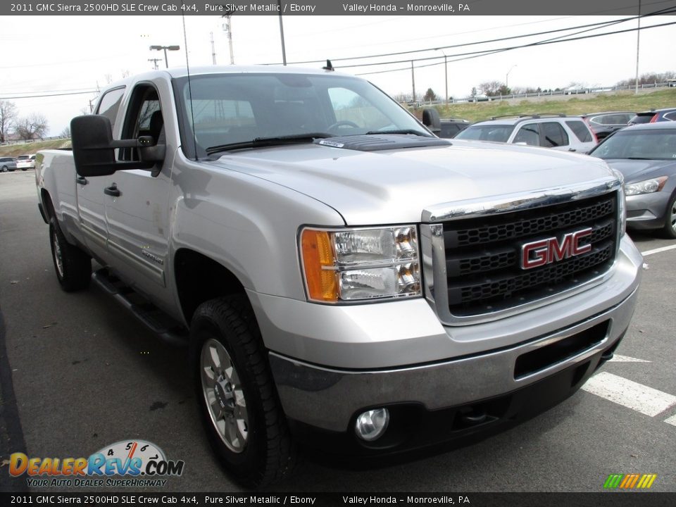 2011 GMC Sierra 2500HD SLE Crew Cab 4x4 Pure Silver Metallic / Ebony Photo #9