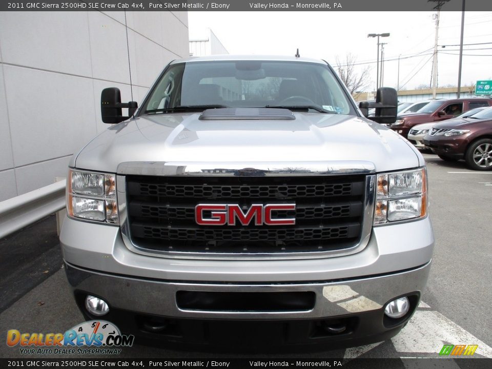 2011 GMC Sierra 2500HD SLE Crew Cab 4x4 Pure Silver Metallic / Ebony Photo #10
