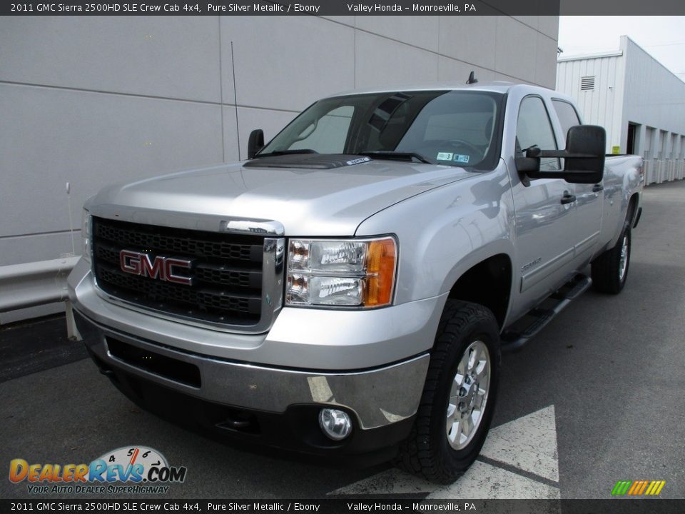 2011 GMC Sierra 2500HD SLE Crew Cab 4x4 Pure Silver Metallic / Ebony Photo #11