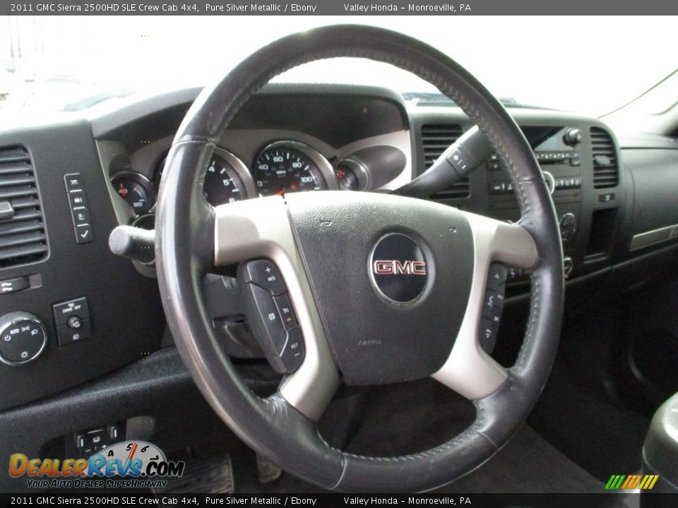 2011 GMC Sierra 2500HD SLE Crew Cab 4x4 Pure Silver Metallic / Ebony Photo #15