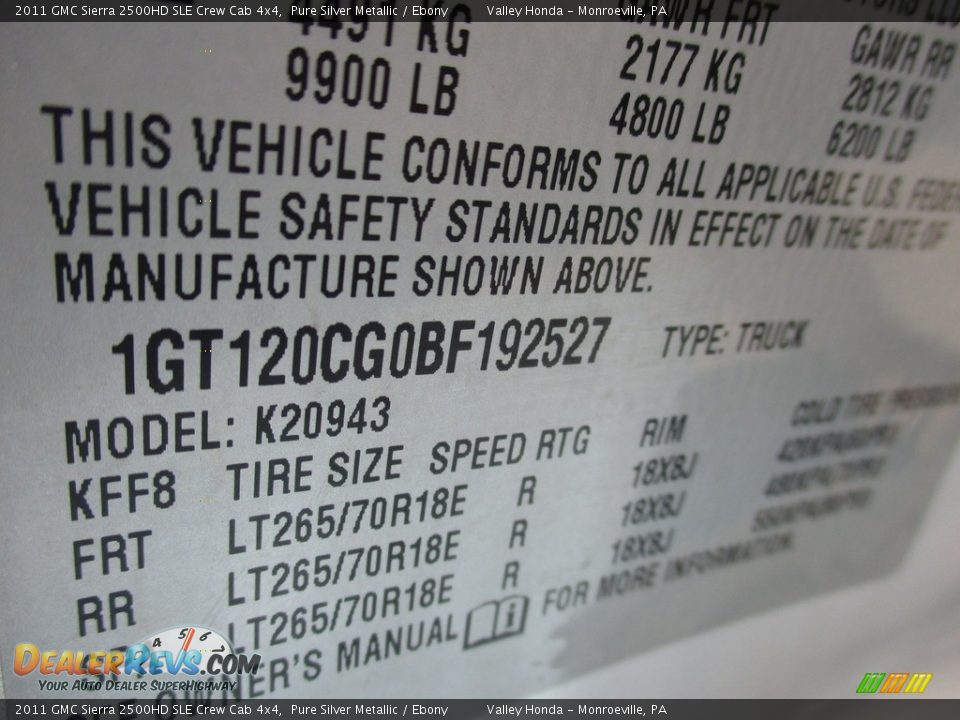 2011 GMC Sierra 2500HD SLE Crew Cab 4x4 Pure Silver Metallic / Ebony Photo #19