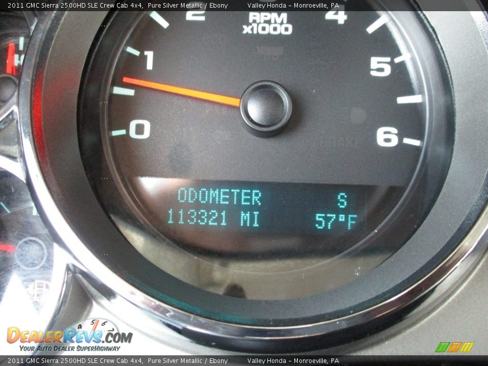 2011 GMC Sierra 2500HD SLE Crew Cab 4x4 Pure Silver Metallic / Ebony Photo #20