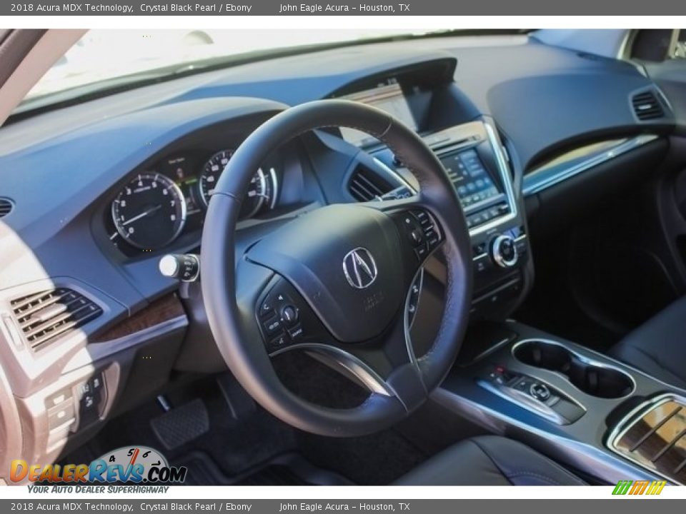 2018 Acura MDX Technology Crystal Black Pearl / Ebony Photo #35