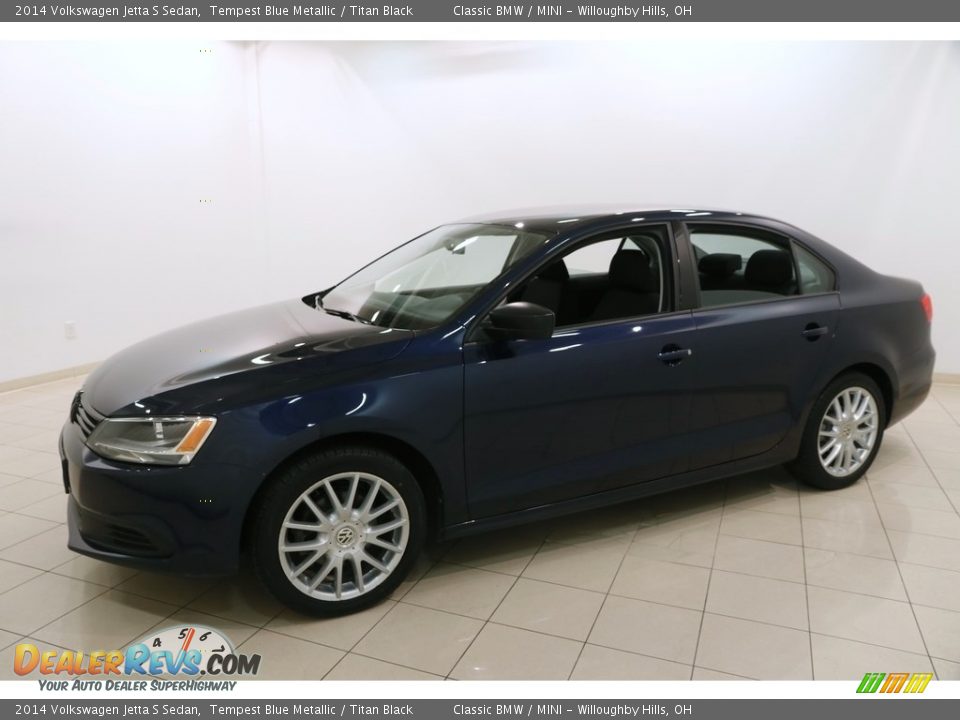2014 Volkswagen Jetta S Sedan Tempest Blue Metallic / Titan Black Photo #3