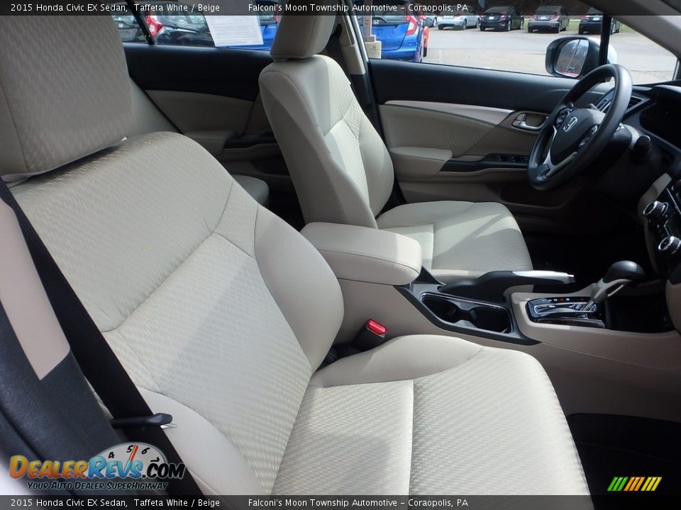 2015 Honda Civic EX Sedan Taffeta White / Beige Photo #10