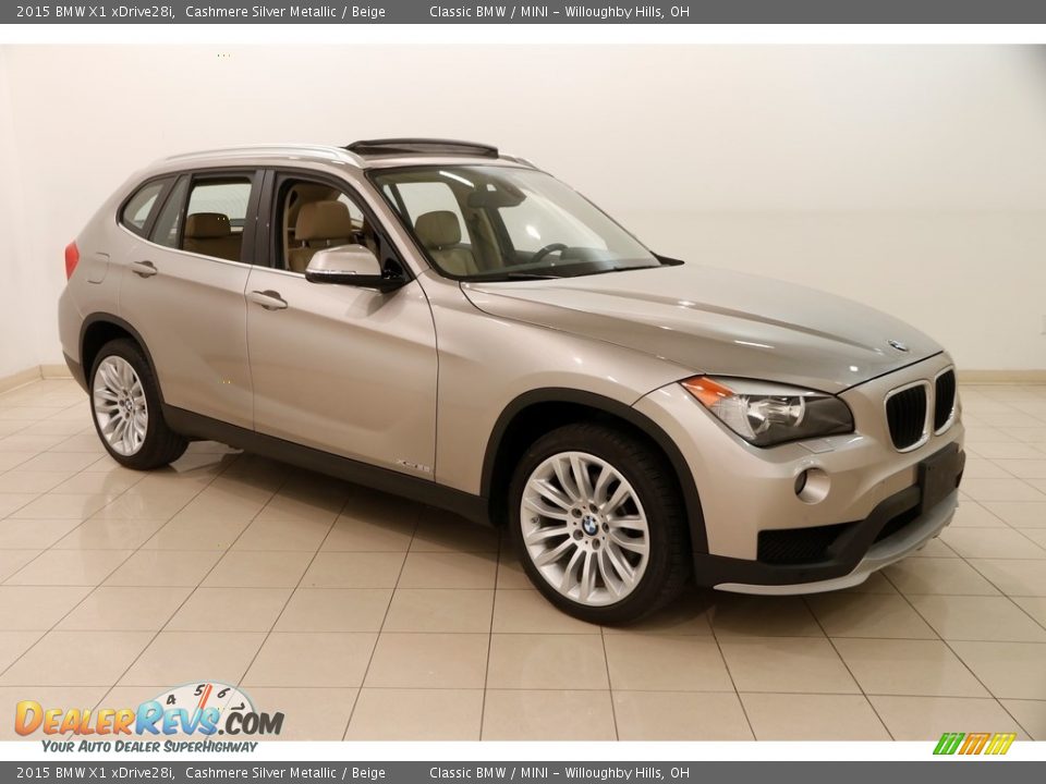 2015 BMW X1 xDrive28i Cashmere Silver Metallic / Beige Photo #1
