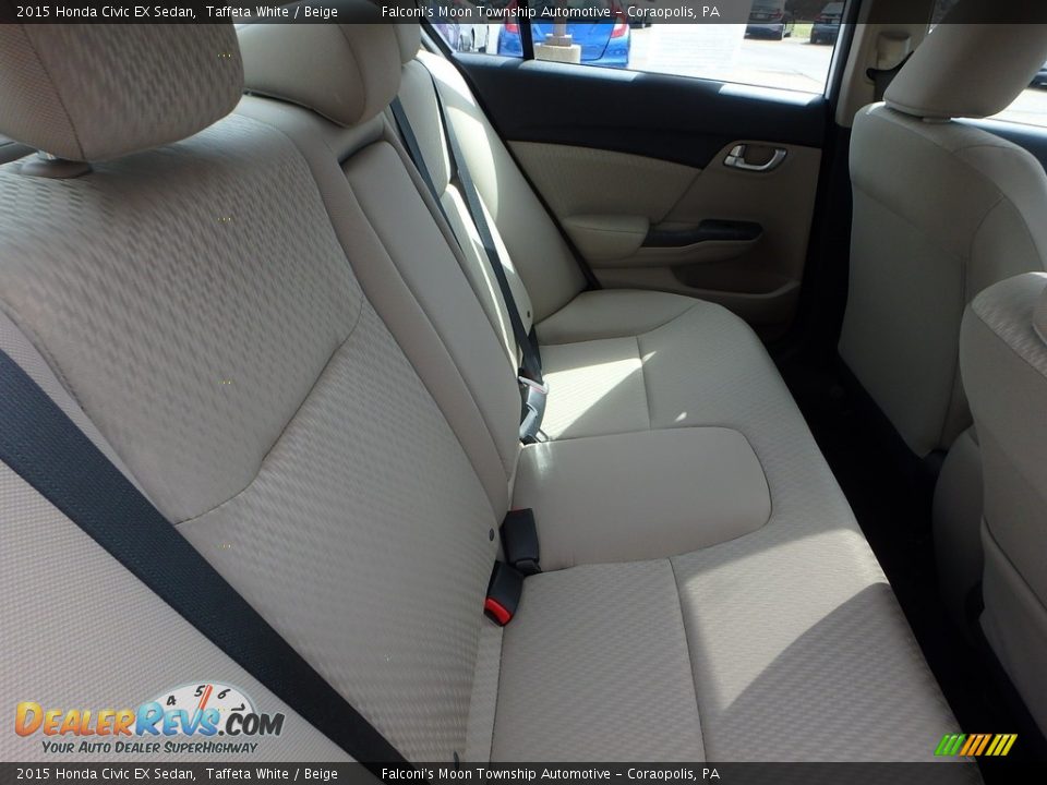 2015 Honda Civic EX Sedan Taffeta White / Beige Photo #13