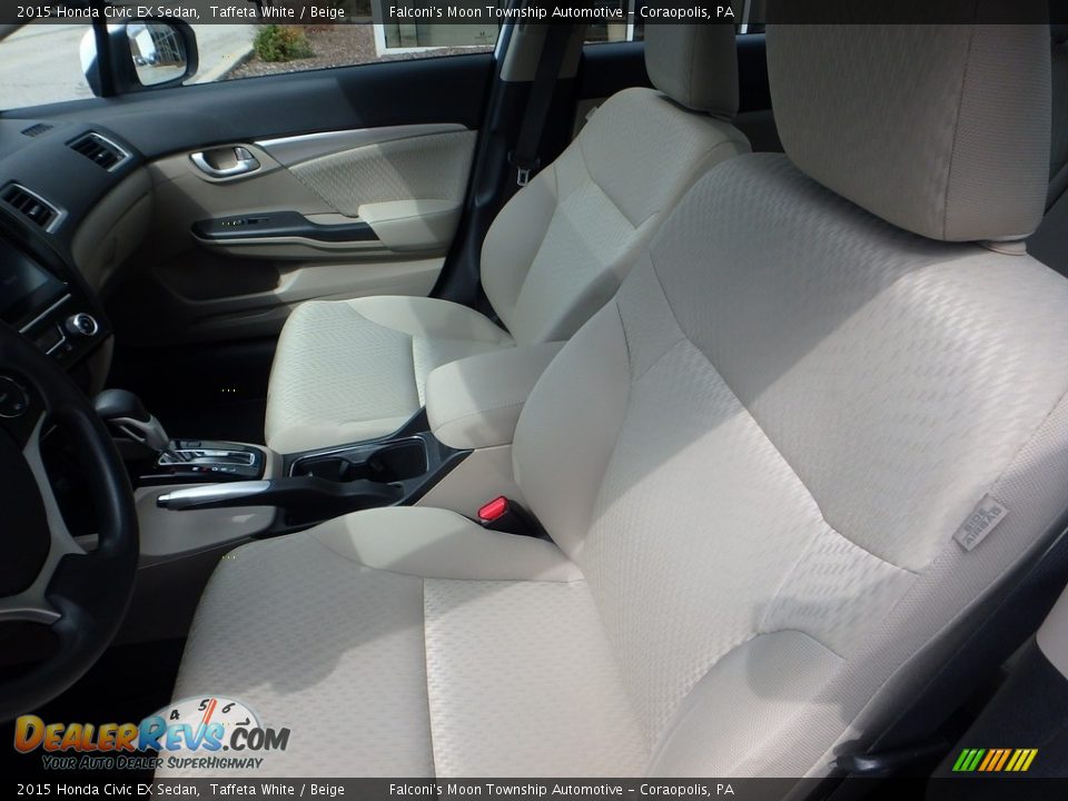 2015 Honda Civic EX Sedan Taffeta White / Beige Photo #15