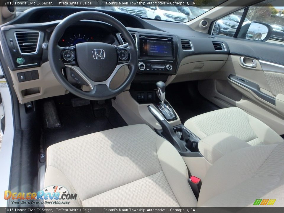 2015 Honda Civic EX Sedan Taffeta White / Beige Photo #17
