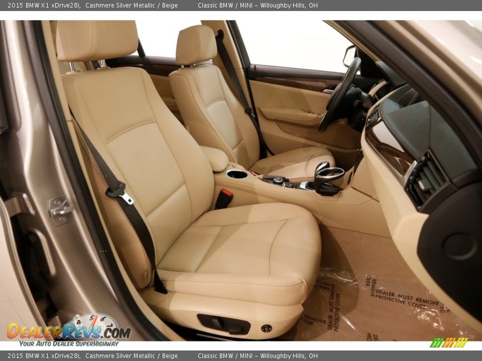 2015 BMW X1 xDrive28i Cashmere Silver Metallic / Beige Photo #17