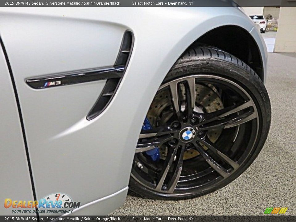2015 BMW M3 Sedan Silverstone Metallic / Sakhir Orange/Black Photo #12