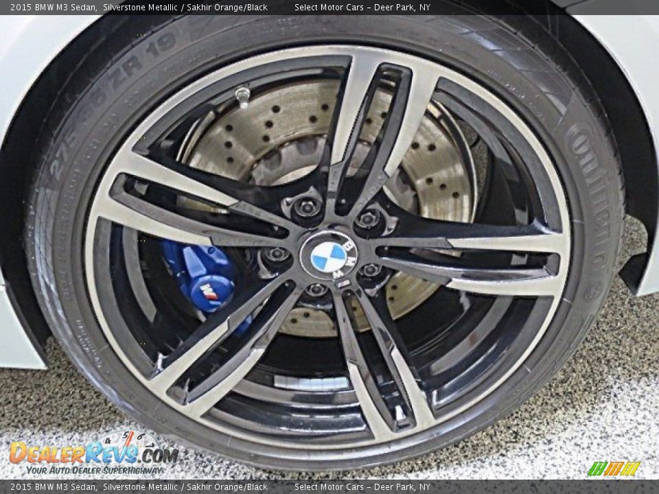 2015 BMW M3 Sedan Silverstone Metallic / Sakhir Orange/Black Photo #13