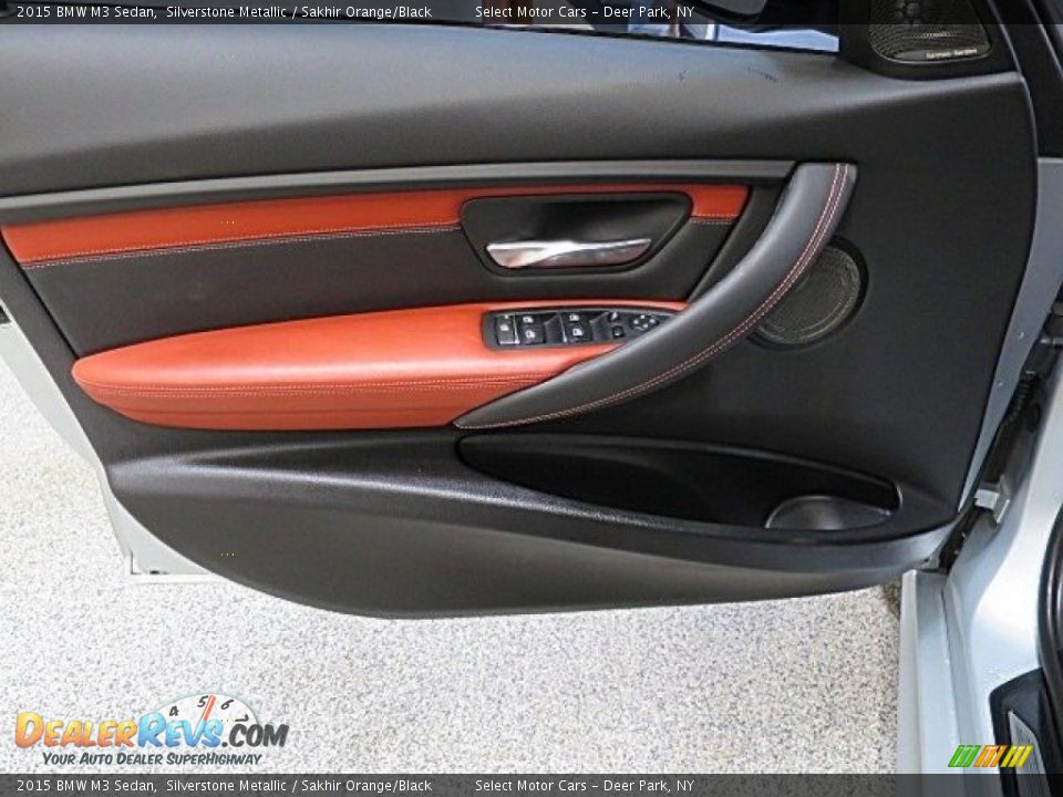 2015 BMW M3 Sedan Silverstone Metallic / Sakhir Orange/Black Photo #21