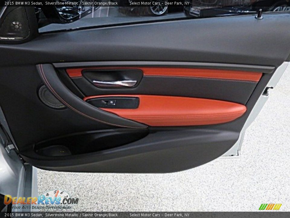 2015 BMW M3 Sedan Silverstone Metallic / Sakhir Orange/Black Photo #22