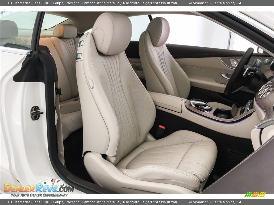 2018 Mercedes-Benz E 400 Coupe designo Diamond White Metallic / Macchiato Beige/Espresso Brown Photo #2