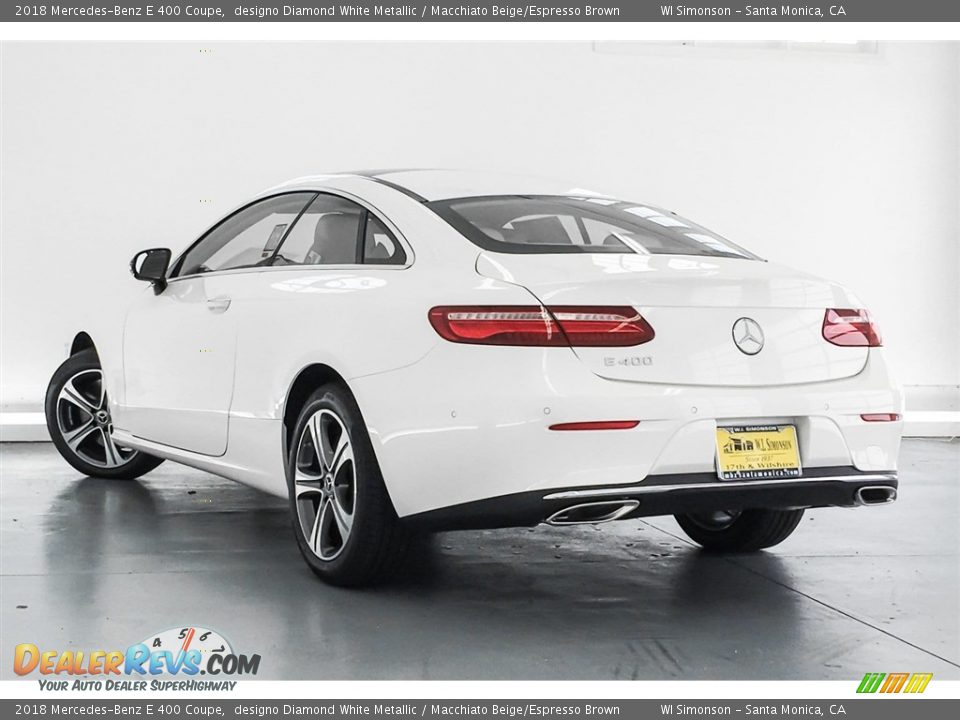 2018 Mercedes-Benz E 400 Coupe designo Diamond White Metallic / Macchiato Beige/Espresso Brown Photo #3