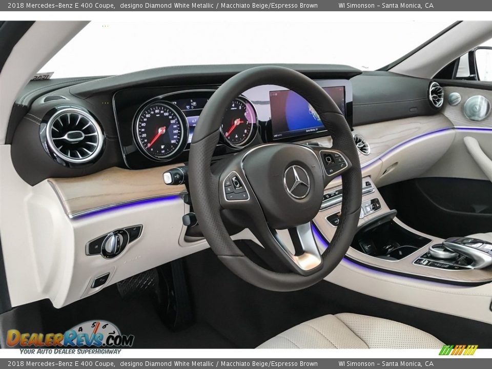 2018 Mercedes-Benz E 400 Coupe designo Diamond White Metallic / Macchiato Beige/Espresso Brown Photo #5