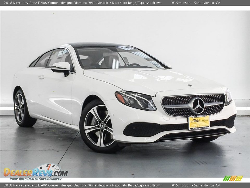 2018 Mercedes-Benz E 400 Coupe designo Diamond White Metallic / Macchiato Beige/Espresso Brown Photo #12