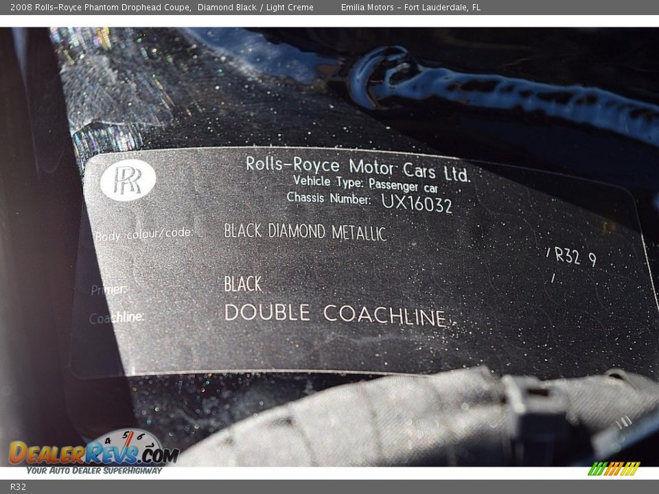 Rolls-Royce Color Code R32 Diamond Black