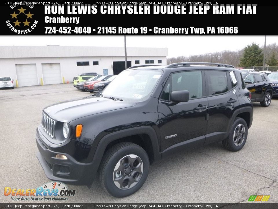 2018 Jeep Renegade Sport 4x4 Black / Black Photo #1