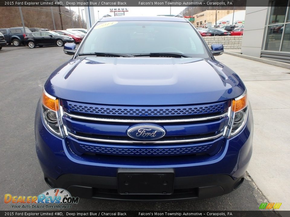 2015 Ford Explorer Limited 4WD Deep Impact Blue / Charcoal Black Photo #8