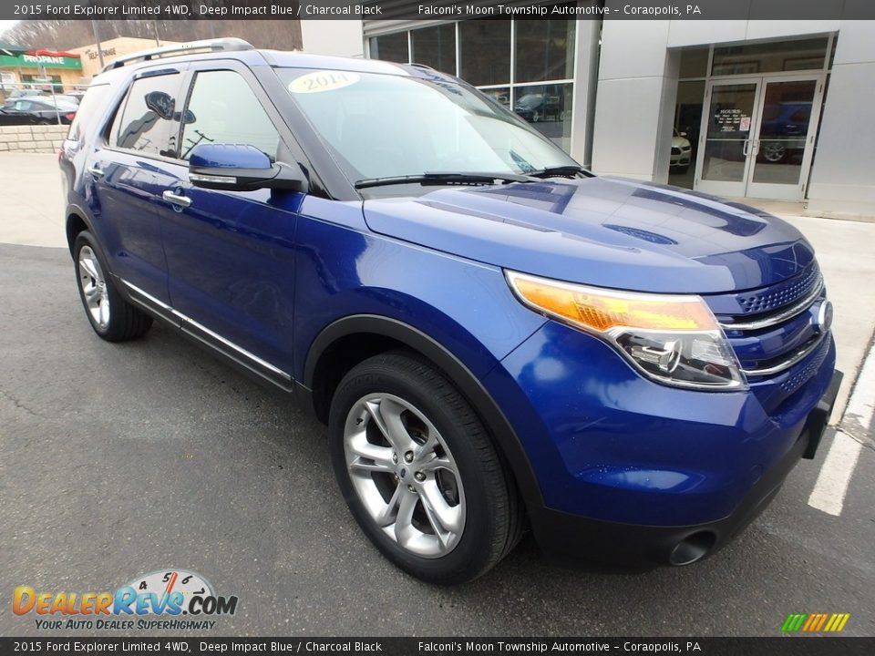 2015 Ford Explorer Limited 4WD Deep Impact Blue / Charcoal Black Photo #9