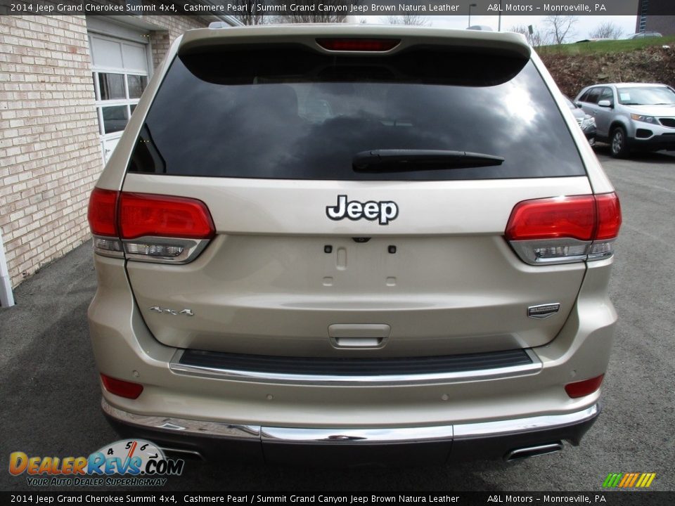 2014 Jeep Grand Cherokee Summit 4x4 Cashmere Pearl / Summit Grand Canyon Jeep Brown Natura Leather Photo #4