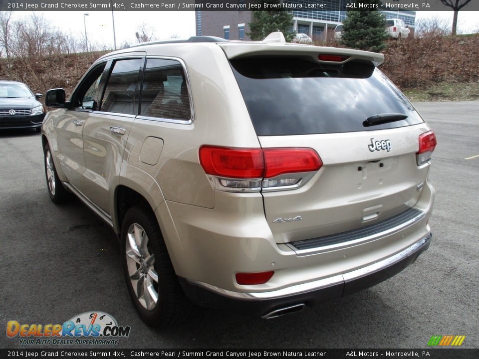 2014 Jeep Grand Cherokee Summit 4x4 Cashmere Pearl / Summit Grand Canyon Jeep Brown Natura Leather Photo #5