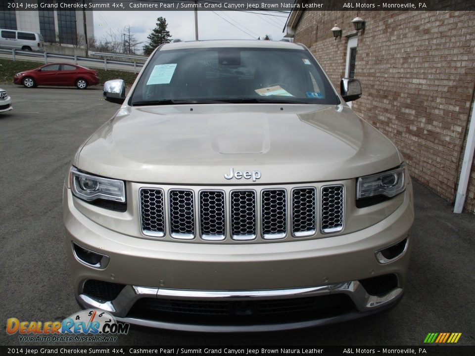 2014 Jeep Grand Cherokee Summit 4x4 Cashmere Pearl / Summit Grand Canyon Jeep Brown Natura Leather Photo #8