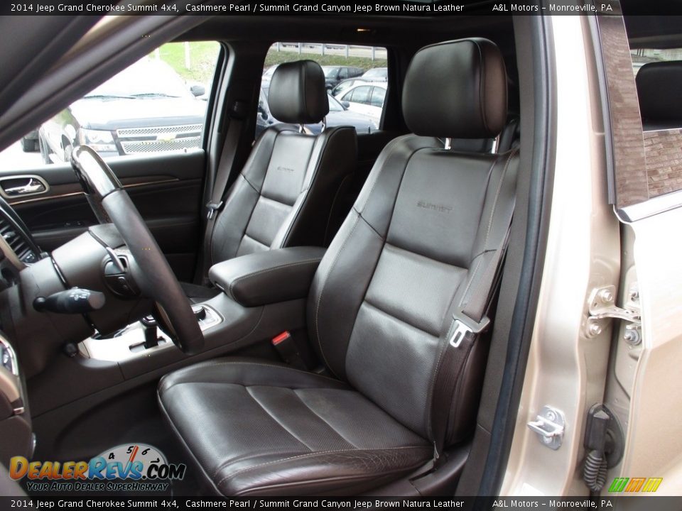 2014 Jeep Grand Cherokee Summit 4x4 Cashmere Pearl / Summit Grand Canyon Jeep Brown Natura Leather Photo #12