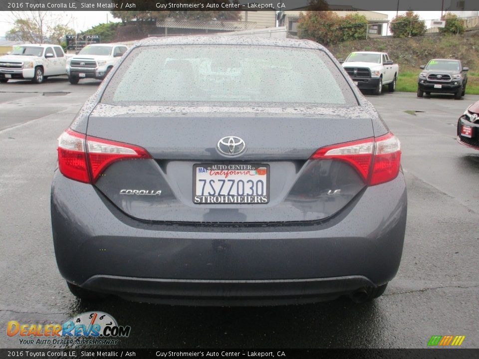 2016 Toyota Corolla LE Slate Metallic / Ash Photo #6