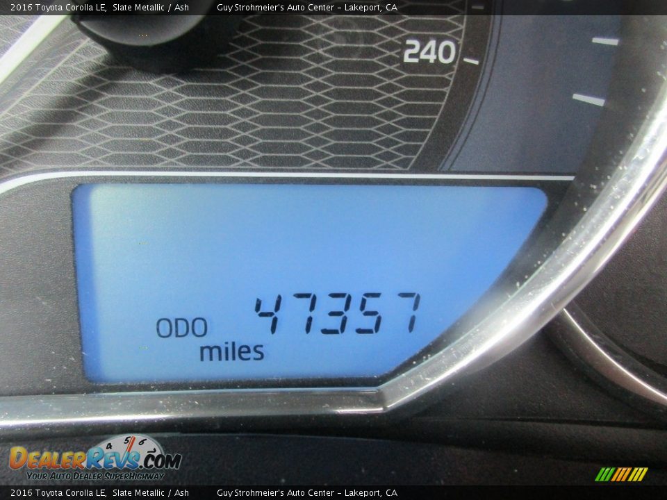 2016 Toyota Corolla LE Slate Metallic / Ash Photo #11