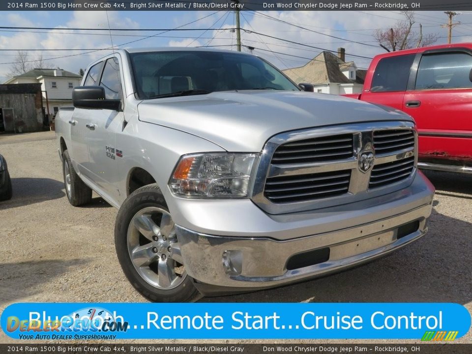 2014 Ram 1500 Big Horn Crew Cab 4x4 Bright Silver Metallic / Black/Diesel Gray Photo #1