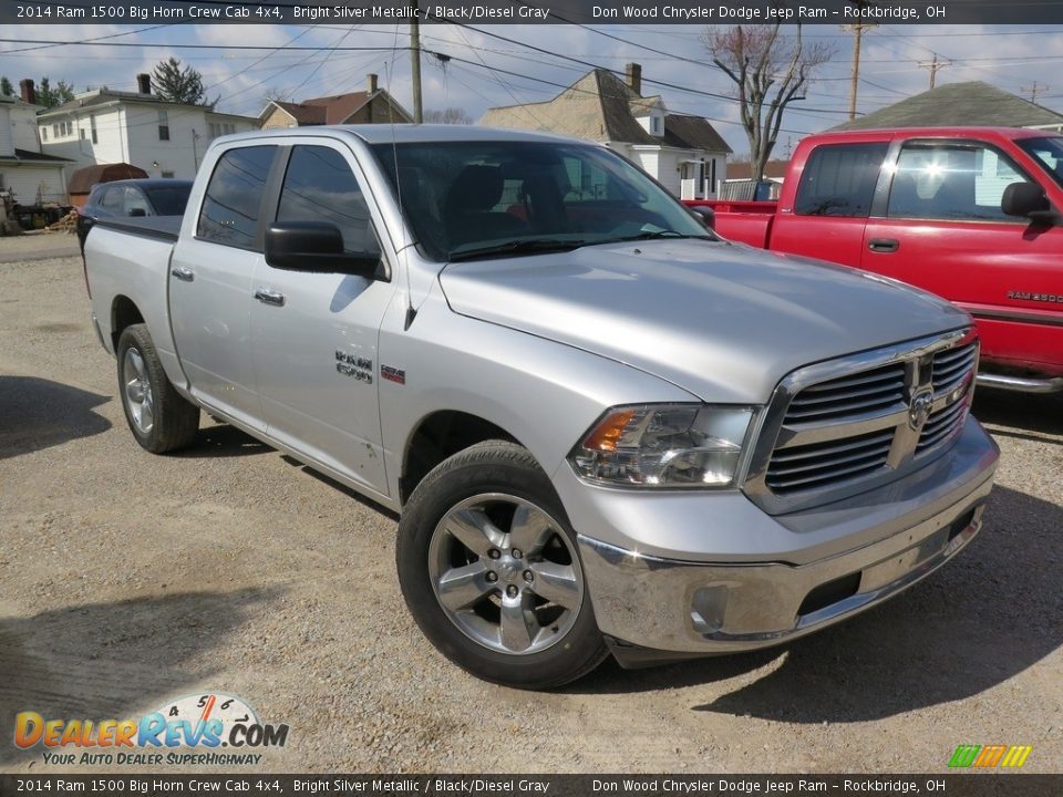 2014 Ram 1500 Big Horn Crew Cab 4x4 Bright Silver Metallic / Black/Diesel Gray Photo #3