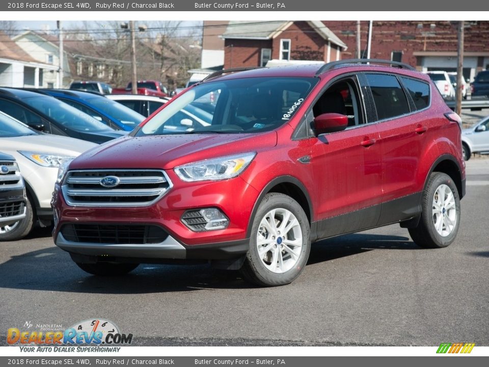 2018 Ford Escape SEL 4WD Ruby Red / Charcoal Black Photo #1