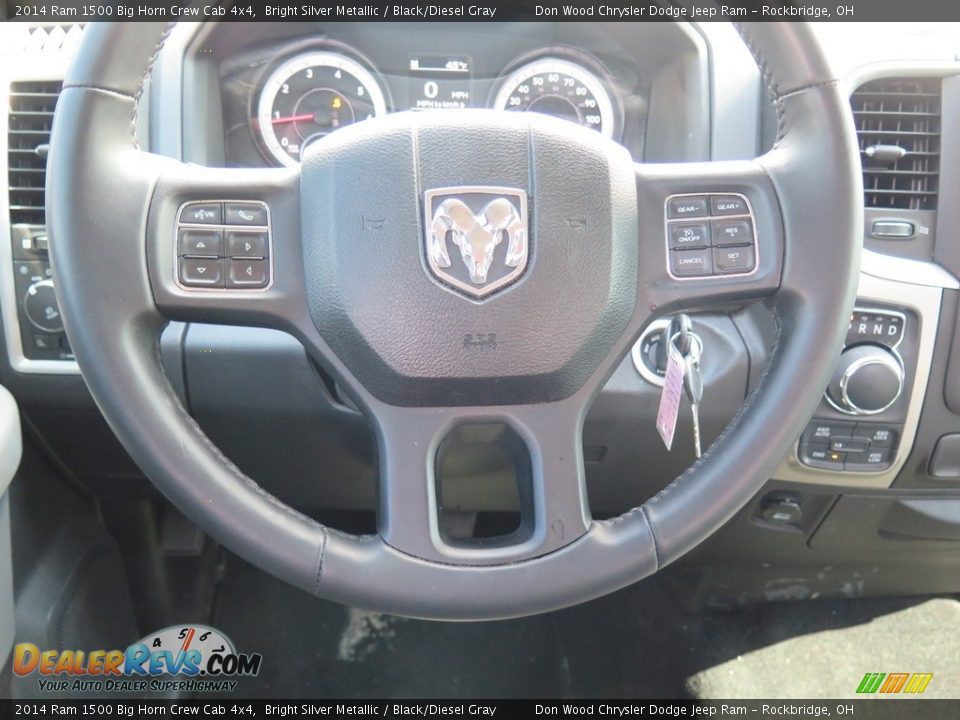 2014 Ram 1500 Big Horn Crew Cab 4x4 Bright Silver Metallic / Black/Diesel Gray Photo #10