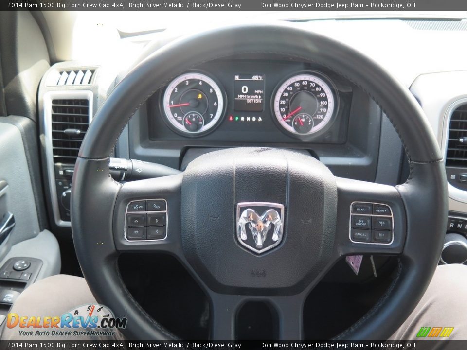2014 Ram 1500 Big Horn Crew Cab 4x4 Bright Silver Metallic / Black/Diesel Gray Photo #12