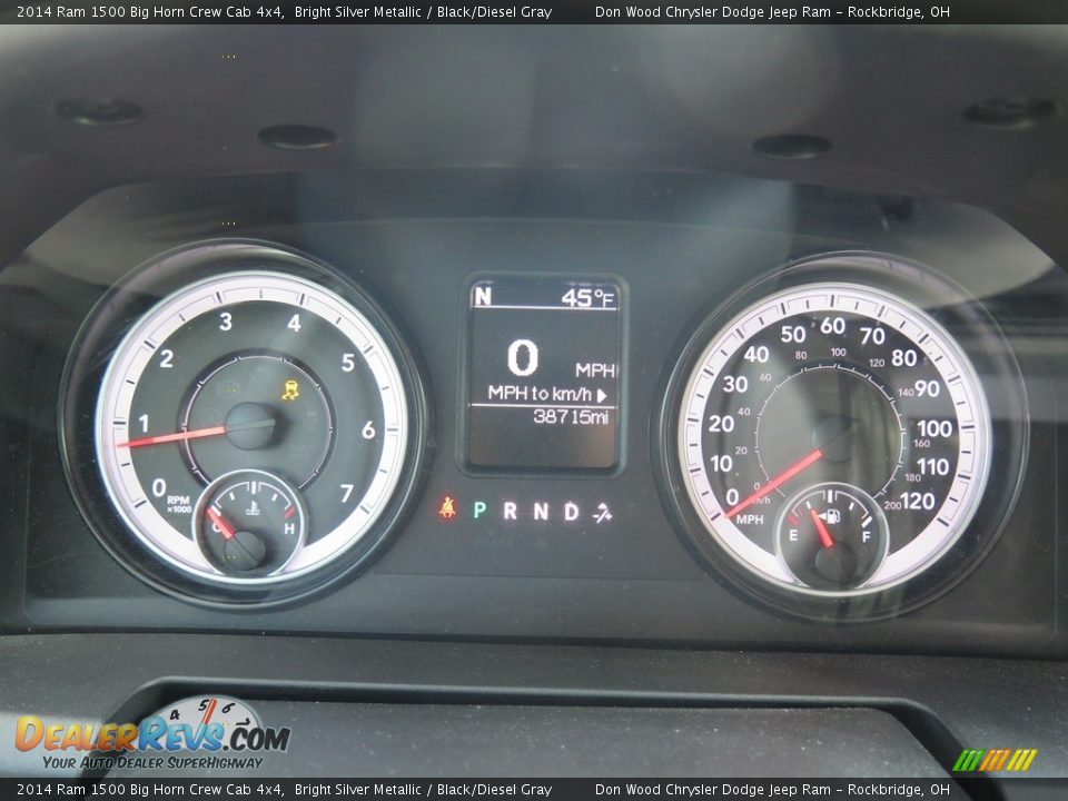 2014 Ram 1500 Big Horn Crew Cab 4x4 Bright Silver Metallic / Black/Diesel Gray Photo #14