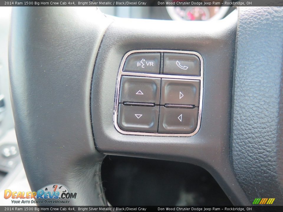 2014 Ram 1500 Big Horn Crew Cab 4x4 Bright Silver Metallic / Black/Diesel Gray Photo #29