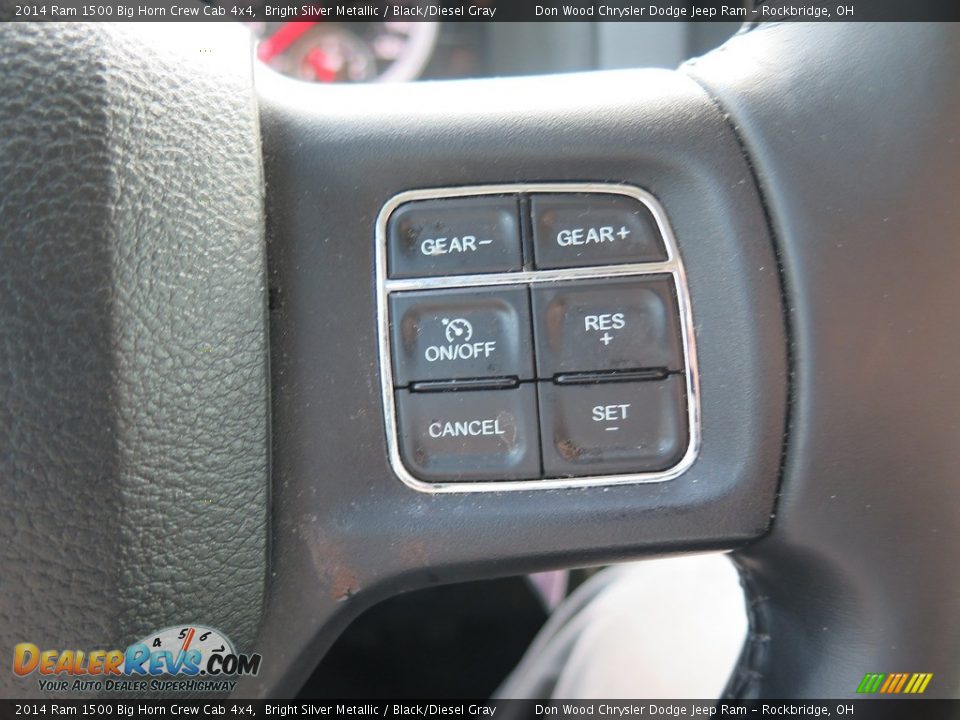 2014 Ram 1500 Big Horn Crew Cab 4x4 Bright Silver Metallic / Black/Diesel Gray Photo #30