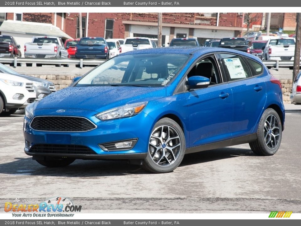 2018 Ford Focus SEL Hatch Blue Metallic / Charcoal Black Photo #1