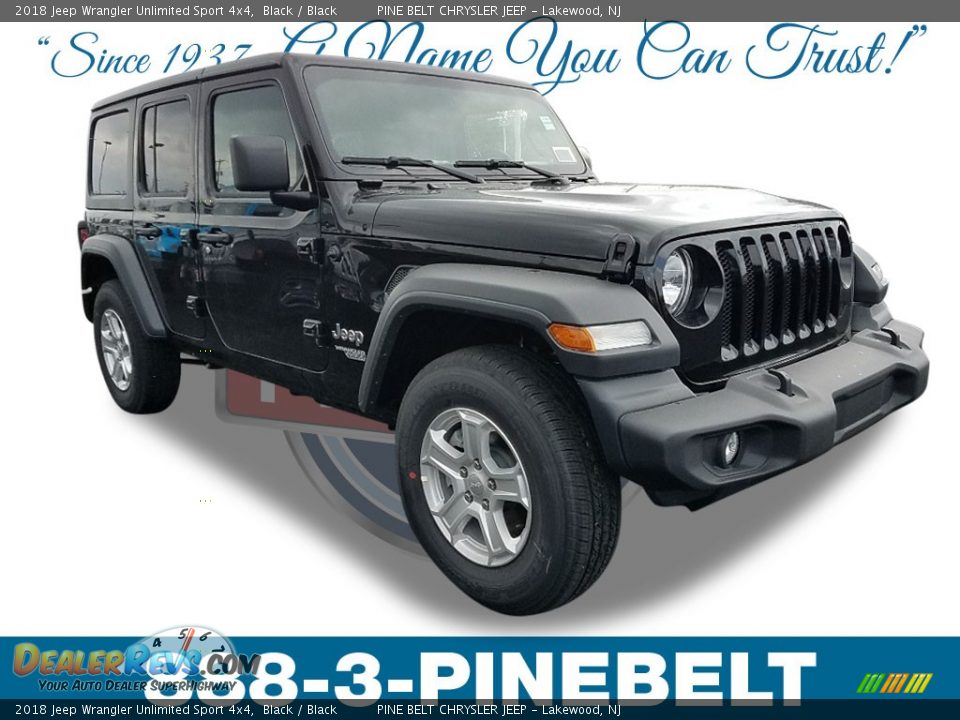 2018 Jeep Wrangler Unlimited Sport 4x4 Black / Black Photo #1