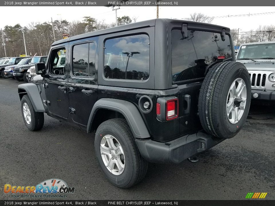 2018 Jeep Wrangler Unlimited Sport 4x4 Black / Black Photo #4
