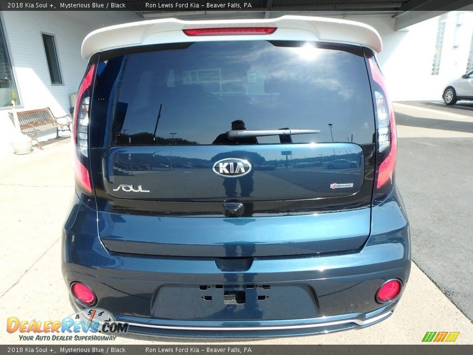 2018 Kia Soul + Mysterious Blue / Black Photo #4