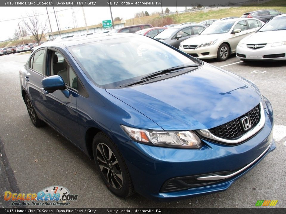2015 Honda Civic EX Sedan Dyno Blue Pearl / Gray Photo #7
