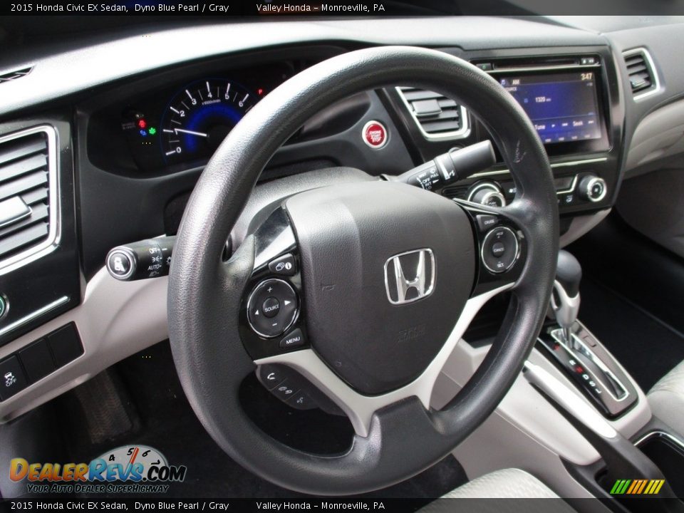 2015 Honda Civic EX Sedan Dyno Blue Pearl / Gray Photo #14