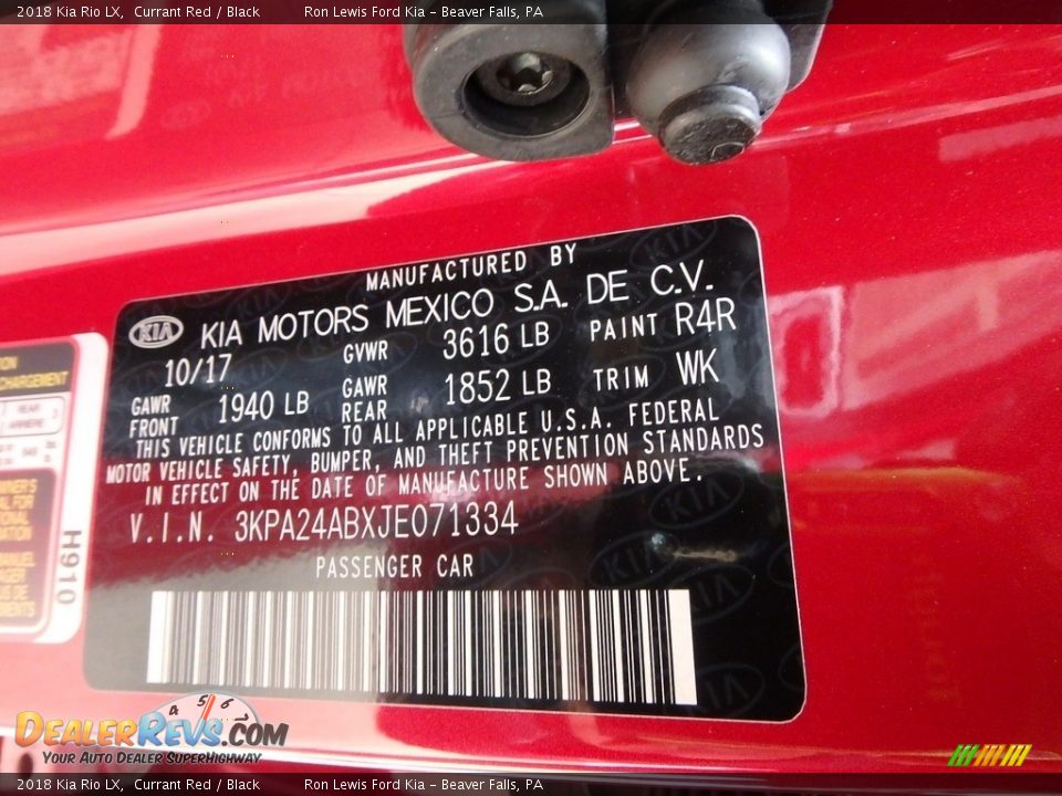 2018 Kia Rio LX Currant Red / Black Photo #14