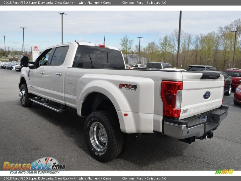 2018 Ford F350 Super Duty Lariat Crew Cab 4x4 White Platinum / Camel Photo #3